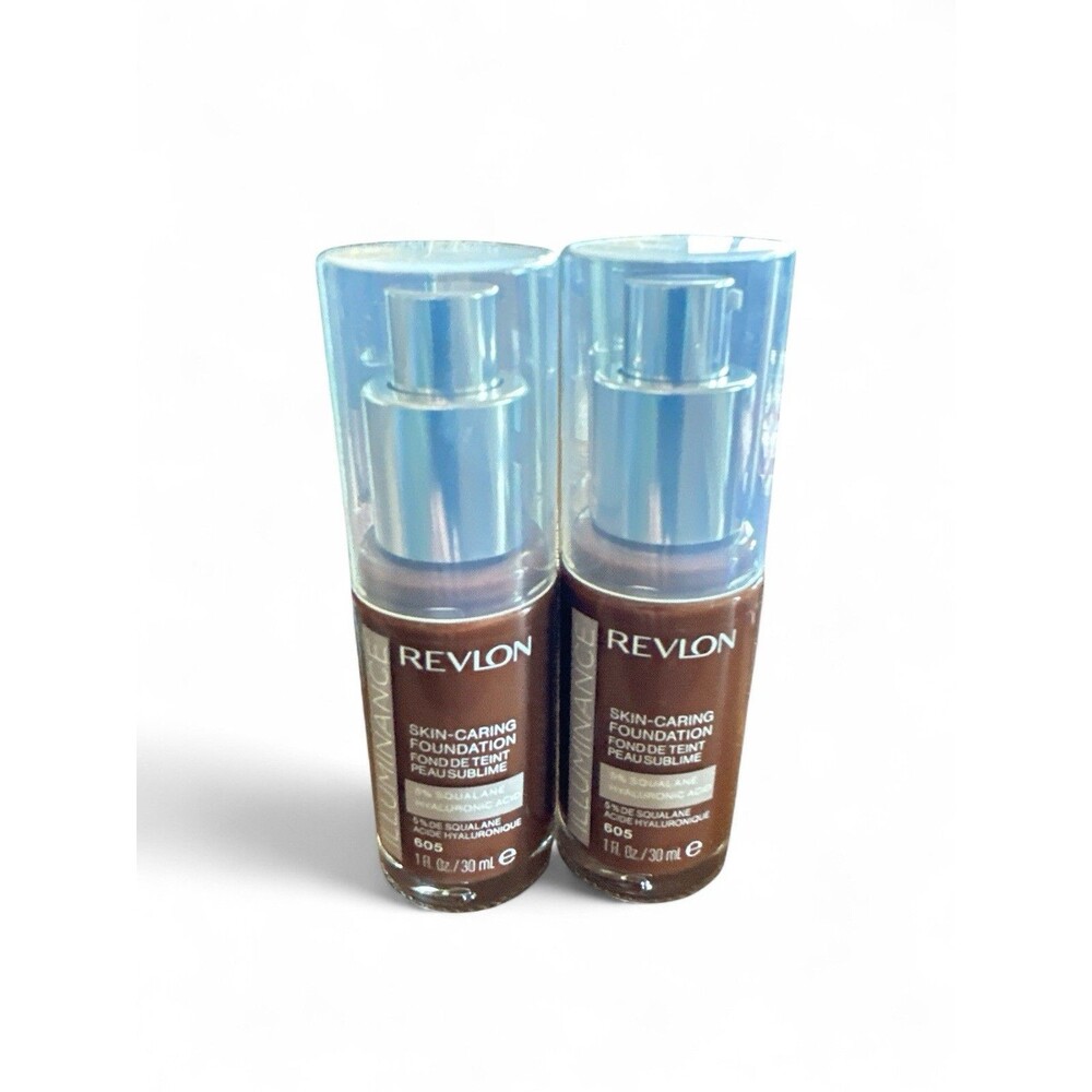 2 Pack Revlon Illuminance Skin-Caring Foundation 605 Rich Mahogany 1 FL Oz